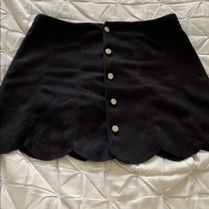 Suede Scalloped Mini Skirt